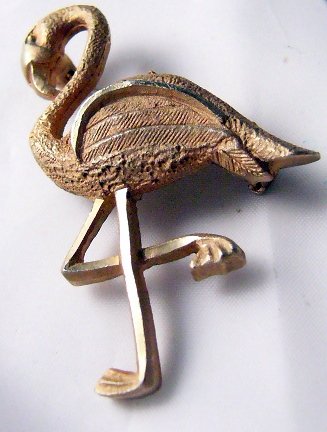 I'm not Pink But i'm Golden tone cute Flamingo Pin
