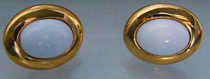 VTG Napier screw on Clip adjustable white Oval Earrings