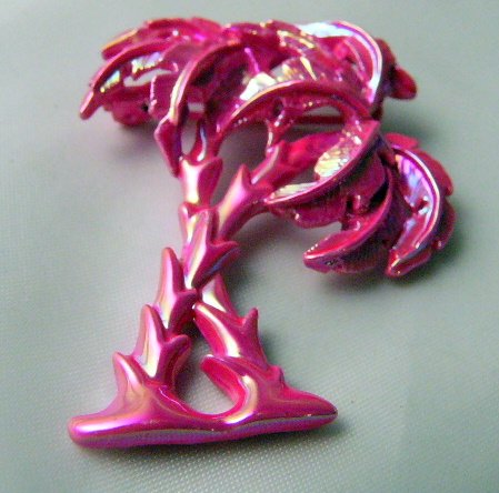 Very Retro Iridescent Pink Palm Tree pin Summer days Nights