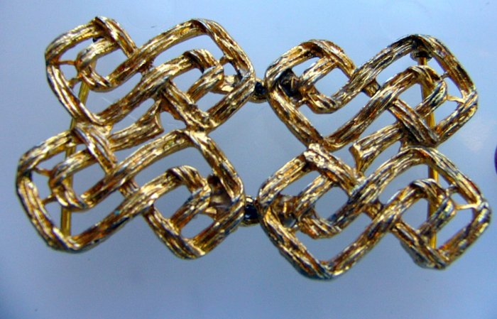 Vintage Woven X Abstract Goldtone 2 piece buckle