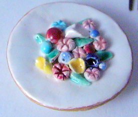 Vintage Ceramic Circle flower Dress Clip