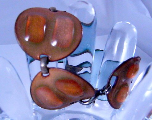 Modern Kaye K Denning Enamel Copper Bracelet