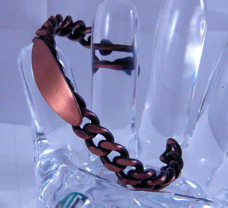 Copper ID Cuff Chain Bracelet Vintage