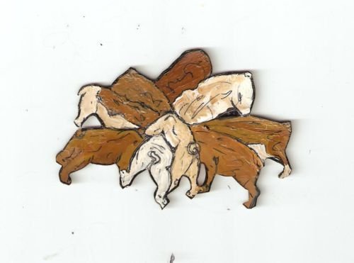 BULLDOG BULLY BUTTS PIN BROOCH PENDANT ADORABLE
