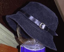 BLACK CORDOUROY HAT