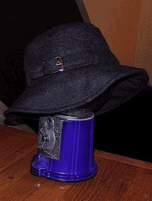GREY WOOL WIDE BRIM HAT