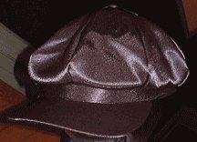 OLIVE SATIN NEWSBOY CAP