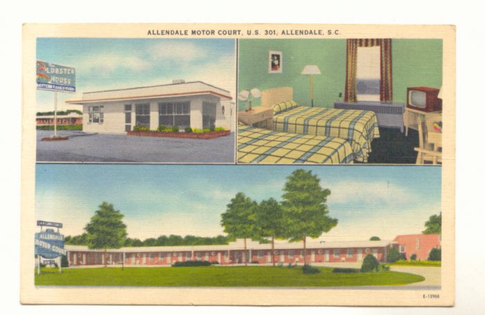 ALLENDALE MOTOR COURT, US 301 ALLENDALE SOUTH CAROLINA Vintage Postcard #168