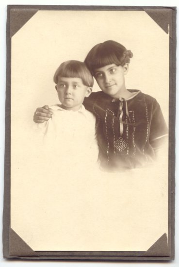 VINTAGE CABINET PHOTO, SWEET BROTHER AND SISTER 2