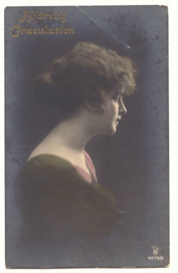 PRETTY LADY, FOREIGN TINTED REAL PHOTO POSTCARD 6