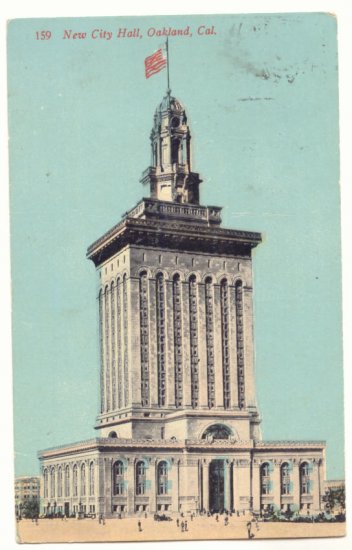 1912 NEW CITY HALL, OAKLAND CALIFORNIA VINTAGE POSTCARD 27