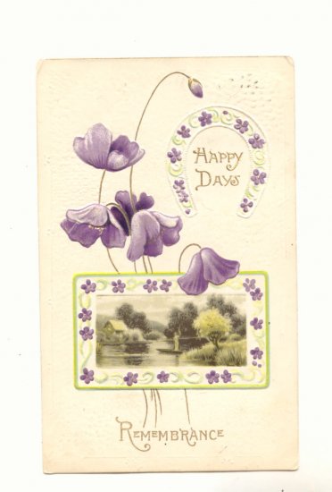 HAPPY DAYS, REMEMBRANCE, SCENE, POPPIES, HORSESHOE Postcard 76