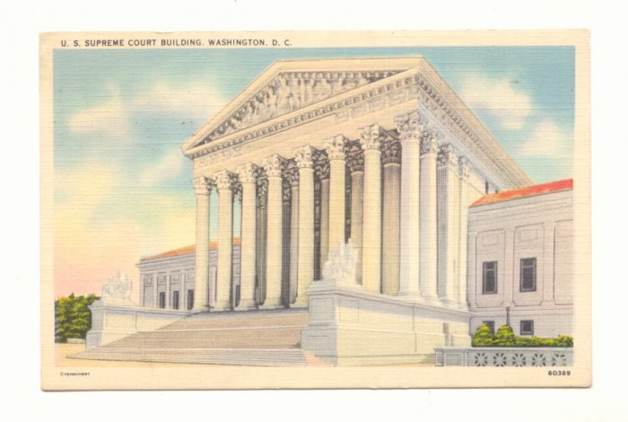 U.S. SUPREME COURT BUILDING WASHINGTON D.C. POSTCARD #176