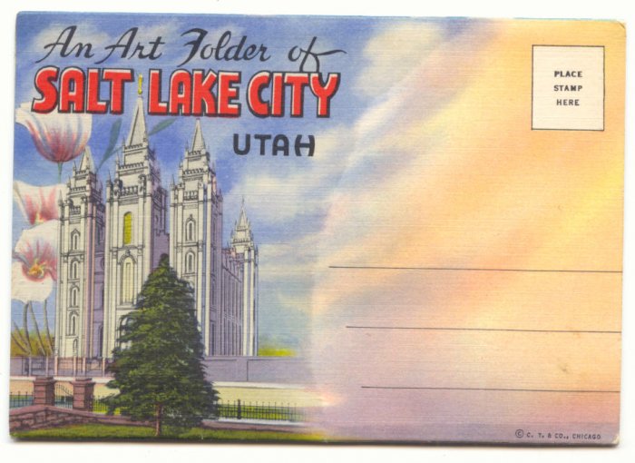 VINTAGE SOUVENIR FOLDER OF SALT LAKE CITY UTAH ANTIQUE #184