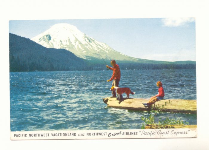 NORTHWEST ORIENT AIRLINES PACIFIC COAST EXPRESS VINTAGE POSTCARD #192