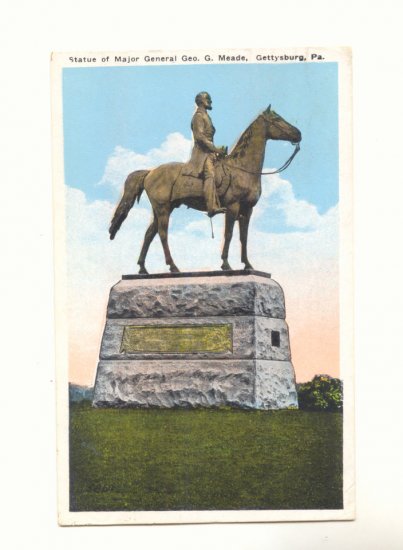 STATUE MAJOR GENERAL MEADE GETTYSBURG, PA POSTCARD #194