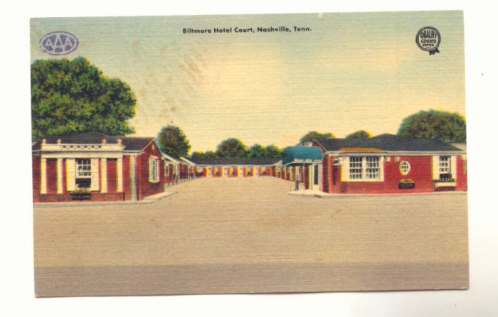 BILTMORE HOTEL COURT, NASHVILLE, TENNESSEE POSTCARD #255
