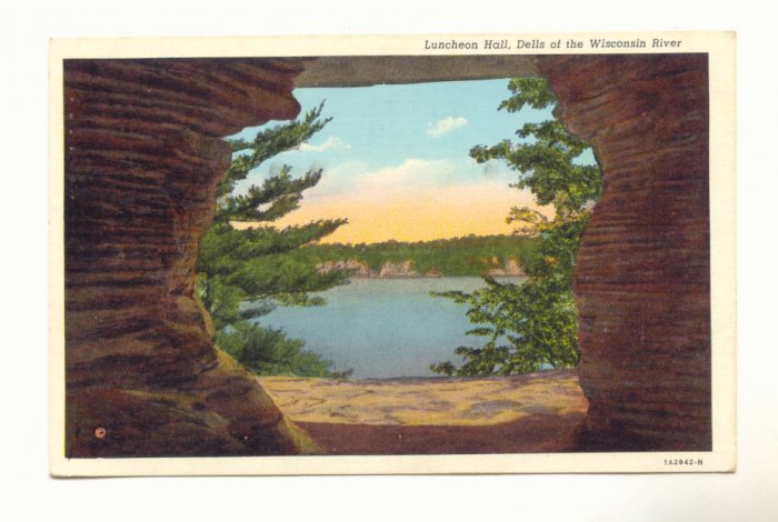 LUNCHEON HALL, DELLS OF THE WISCONSIN RIVER MILWAUKEE POSTCARD #317