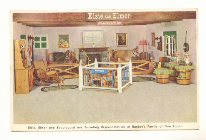 ELSIE & ELMER REPS OF BORDENS CHEESE VINT POSTCARD #446