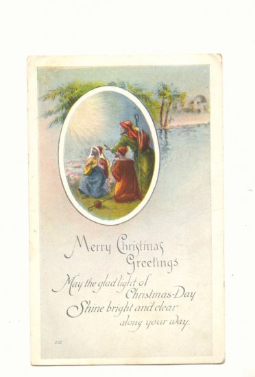 MERRY CHRISTMAS WISE MEN BRIGHT STAR, VERSE 1920 Postcard #483