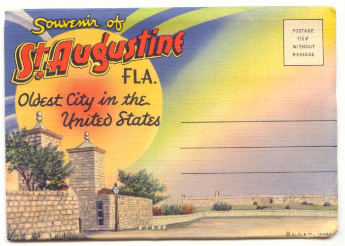 SOUVENIR FOLDER St. Augustine FLORIDA, VINTAGE #498