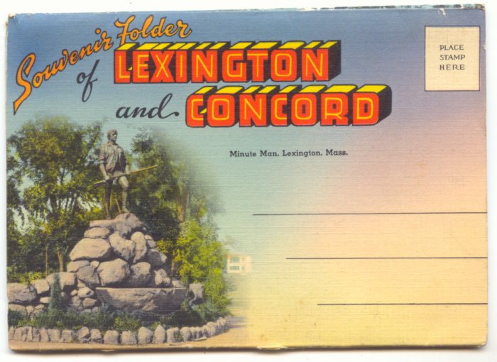 SOUVENIR FOLDER LEXINGTON & CONCORD MASS. Vintage #499