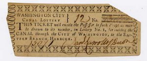 Washington Canal Lottery Ticket, c.1800