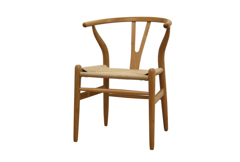 Danish Mid Century Modern Y Style Back Wood Dining Side Chair