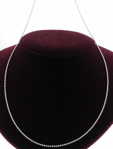 Italian Sterling Silver Bead Necklace (24" Long)