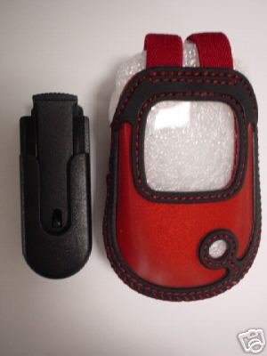 LG VX3450 VX 3450 RED/BK shell pouch Holster Flip Case