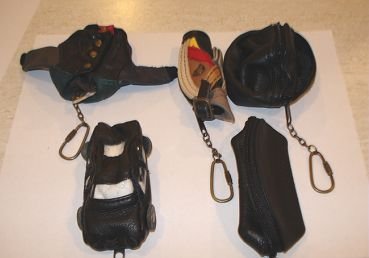 Palm-size leather key chains