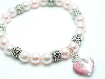 PINK RIBBON BREAST CANCER AWARENESS BRACELET