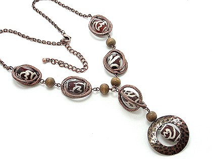 TIBETAN TIBETIAN SWIRL BEAD NECKLACE SET