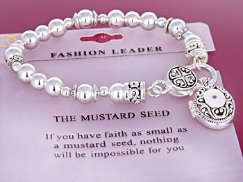 RELIGIOUS MATTHEW 17:20 MUSTARD SEED LOCKET BRACELET