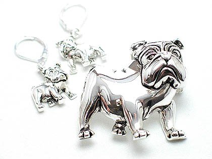 GEORGIA BULLDOG PENDANT BROOCH SET