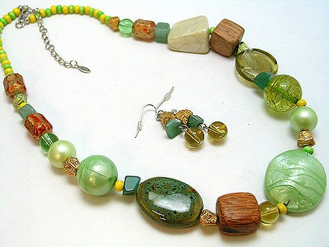 BOHO CHUNKY CERAMIC CRYSTAL SET