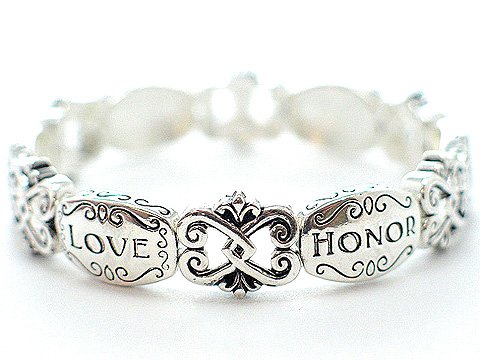 FILIGREE INSPIRATIONAL SUCCESS WORD BRACELET