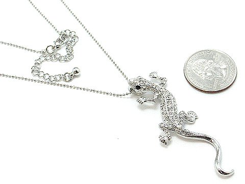 REPTILE LIZARD IGUANA AUSTRIAN CRYSTAL NECKLACE