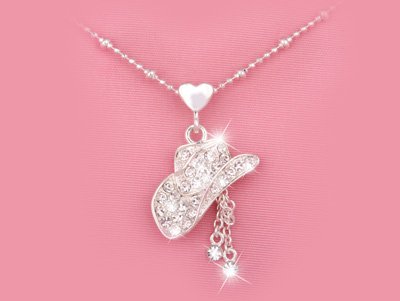 GENUINE AUSTRIAN CRYSTAL WESTERN COWGIRL COWBOY HAT NECKLACE