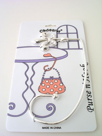FLEUR DE LIS PURSE N' HOOK HANGER HANDBAG BAG HOLDER w/ POUCH