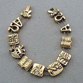 RELIGIOUS VINTAGE STYLE JESUS CROSS FISH ARK BRACELET