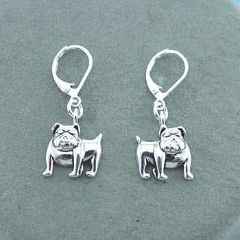 NEW GEORGIA BULLDOG BULL DOG DANGLING EARRINGS