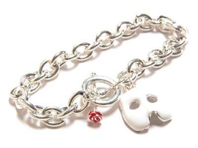 PHANTOM OF THE OPERA MOVIE MASK ROSE CHARM BRACELET