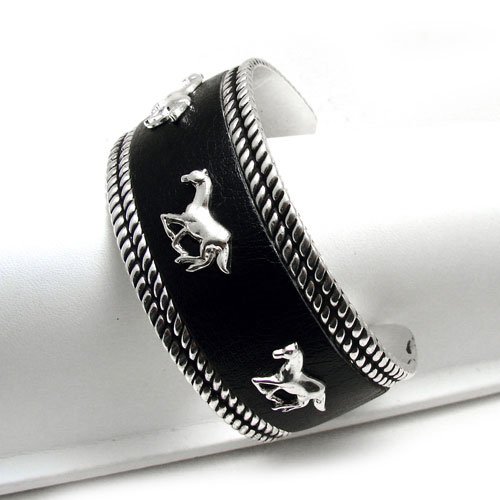 WESTERN HORSE HORSES RODEO COWGIRL CUFF BANGLE BRACELET