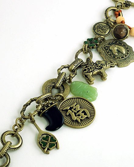 GOOD LUCK ELEPHANT HORSE SHOE SHAMROCK BRACELET