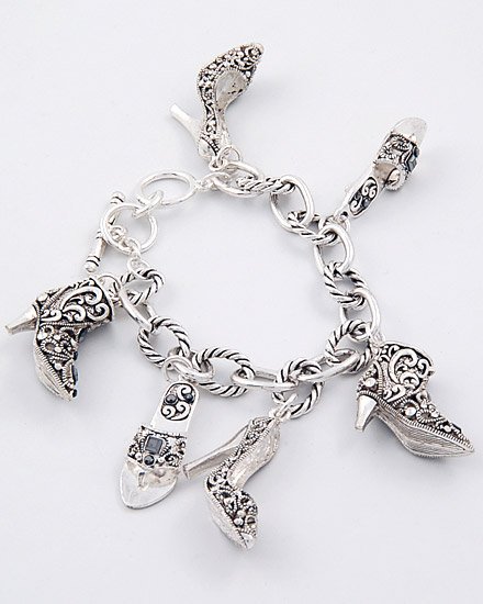 CHUNKY SHOES HEELS MARCASITE LOOK BRACELET