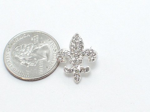 FRENCH FLEUR DE LIS NEW ORLEANS AUSTRIAN CRYSTAL BROOCH PIN