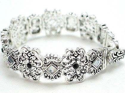 VICTORIAN STYLE FLOWER AB BRACELET