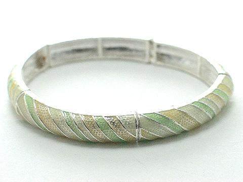 PASTEL LIGHT GREEN YELLOW CREAM CREME BANGLE BRACELET