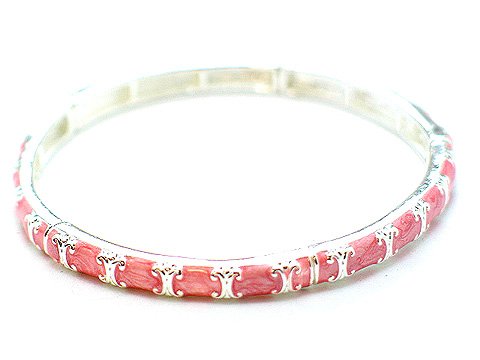 PINK ROSE BANGLE BRACELET